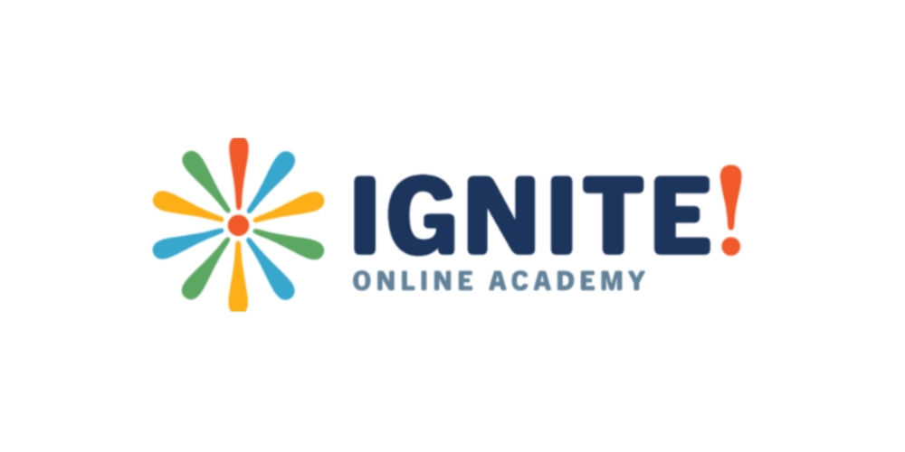Colorful Logo with the words Ignite! Online Academy
