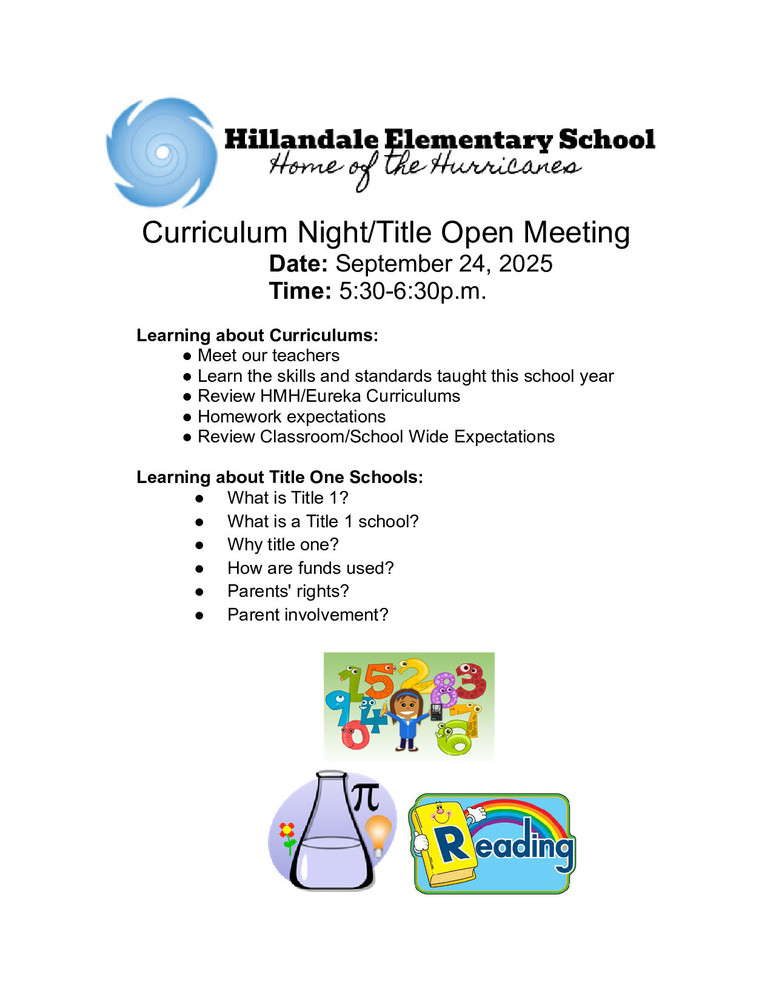 Curriculum Night Flyer