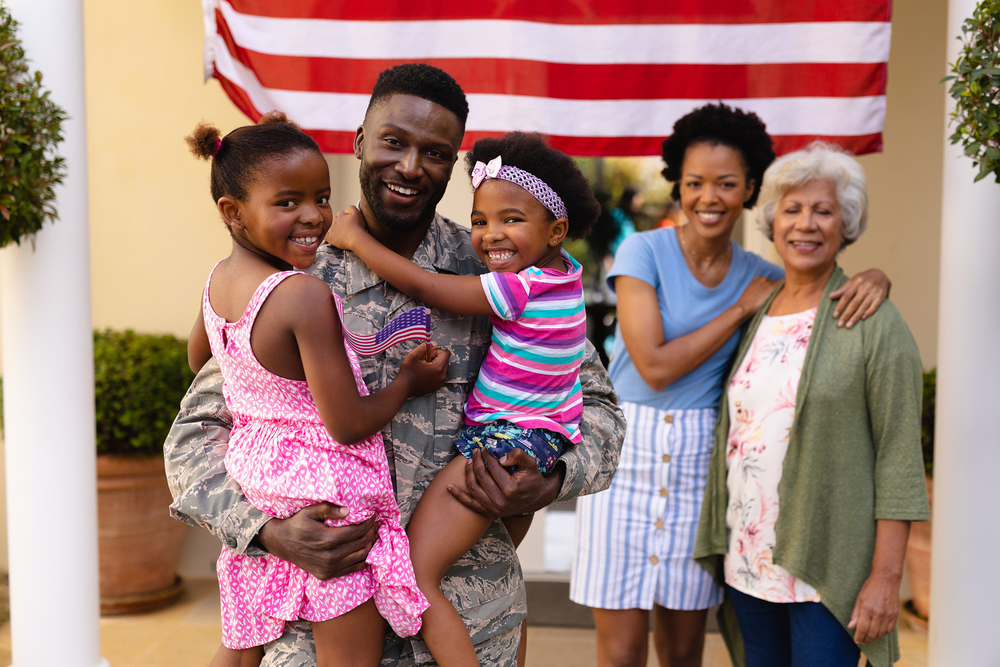 Military family with two kids