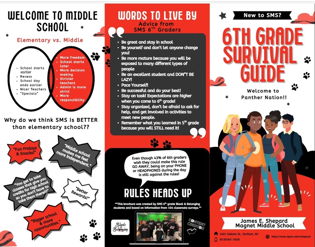 6th Grade Survival Guide, Created by Shepard 6th Graders!!