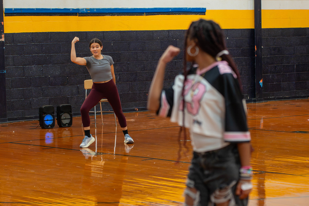 Dance instructor teaching choreography