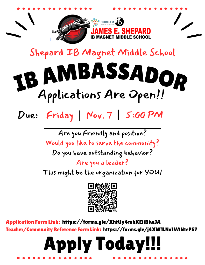 Are you interested in becoming an IB Ambassador? Click on the link below to apply today! / ¿Te interesa ser embajador del IB? ¡Haz clic en el enlace de abajo para solicitarlo hoy mismo! Application - https://forms.gle/k5bRcnng65fVgXHs8 Teacher/Community Member Recommendation Form - https://forms.gle/tRqDnp7fuPvNL5aX8