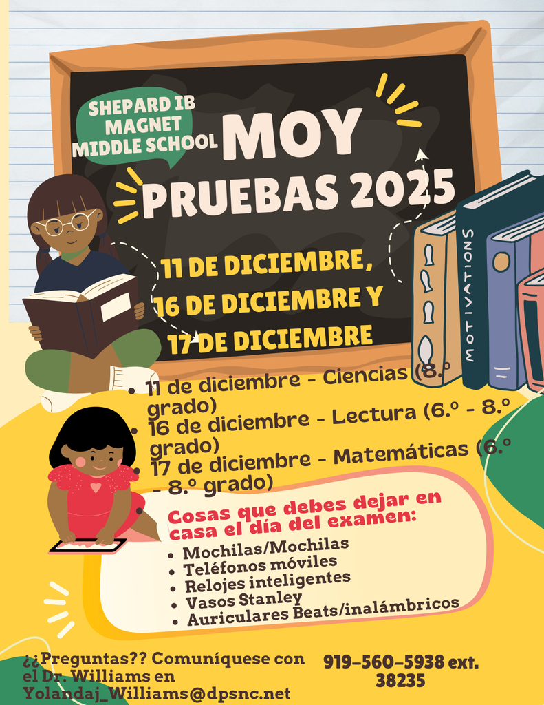 MOY Testing  Starts on December 11th!/¡Las pruebas MOY comienzan el 11 de diciembre!