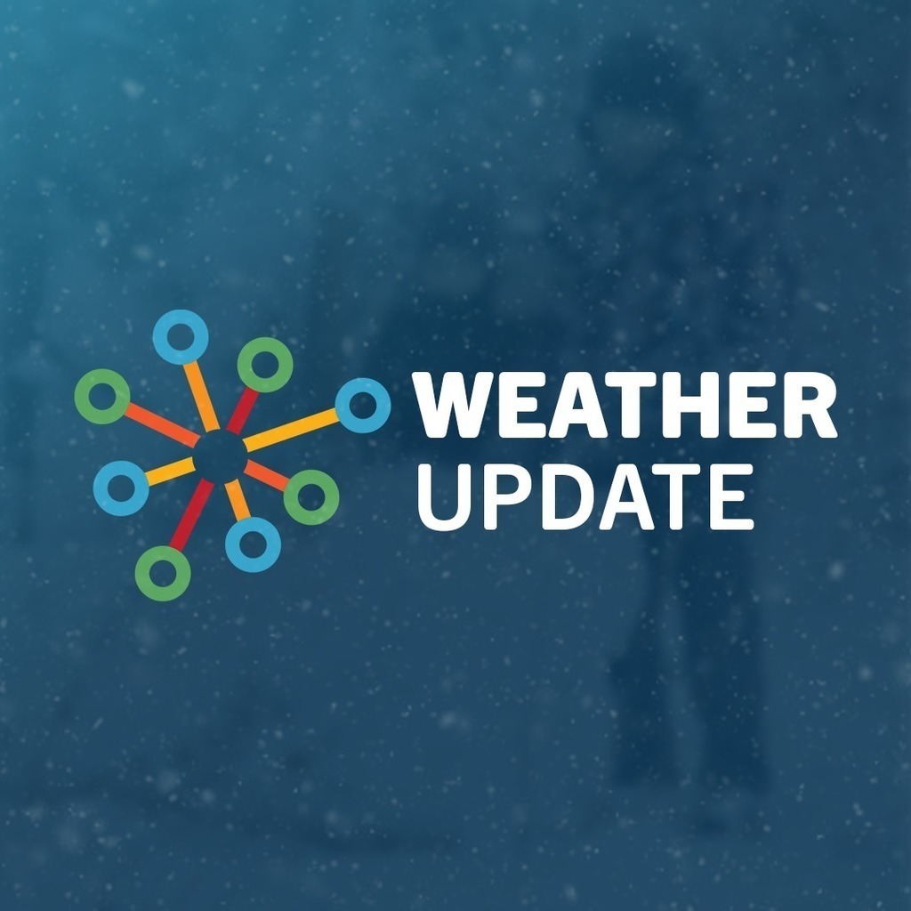 DPS winter weather graphic with snow background