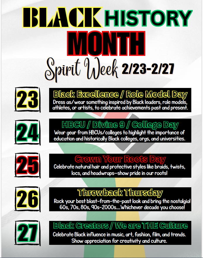 Black History Month Spirit Week