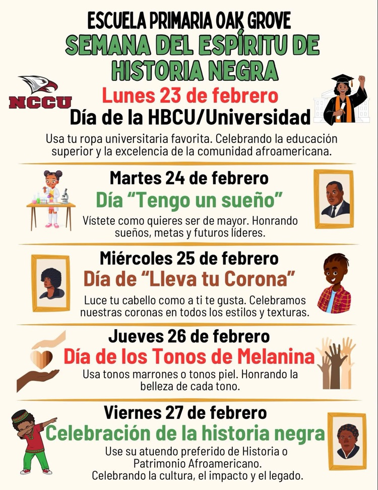 black history spirit week Spanish