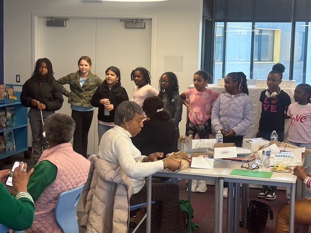 Pictures of students, staff and Triangle Links at our first Women's History Book Study 