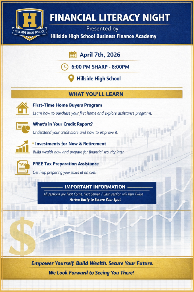 Financial Literacy Night Tuesday April 7th 6 to 8pm