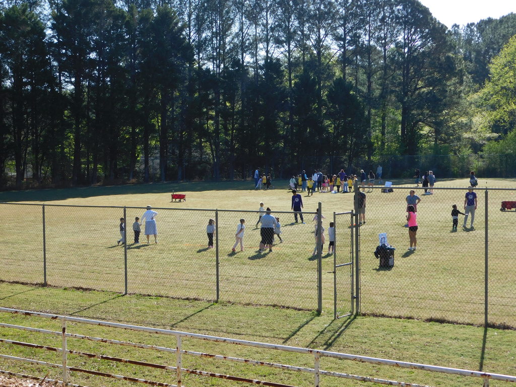 students on field