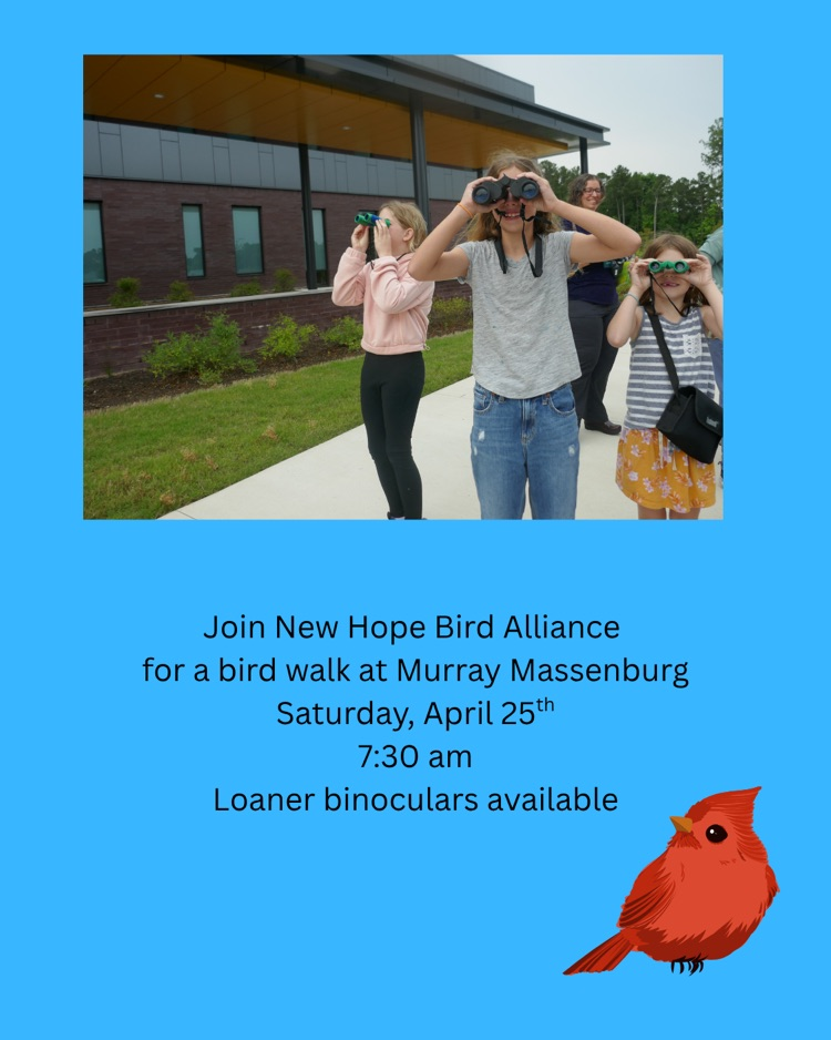 bird watching flyer for Murray Massenburg elementary school 