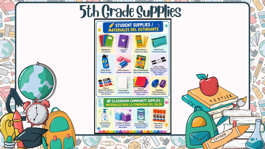 5th Grade Supply List