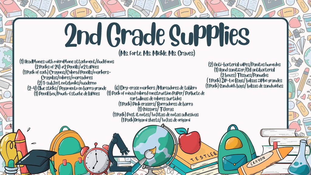 2nd Grade Supply List
