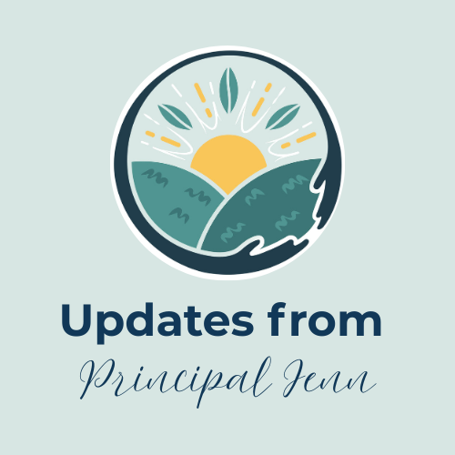 George Watts Montessori Logo w/text "updates from principal Jenn"