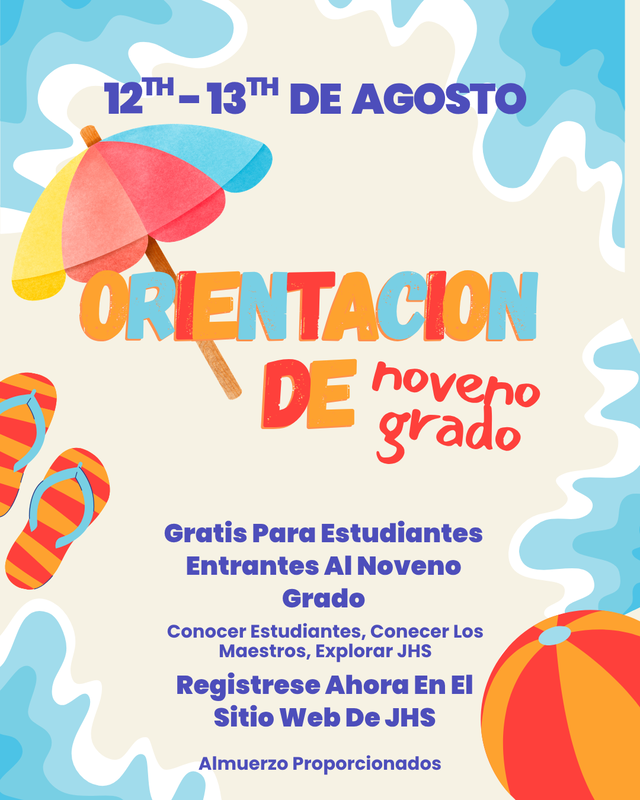 colorful flyer with beach background