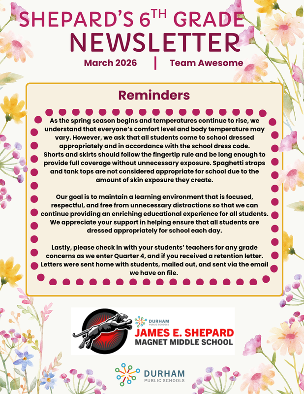 6th Grade NewsLetter