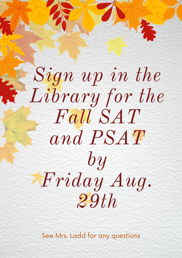SAT sign up flyer