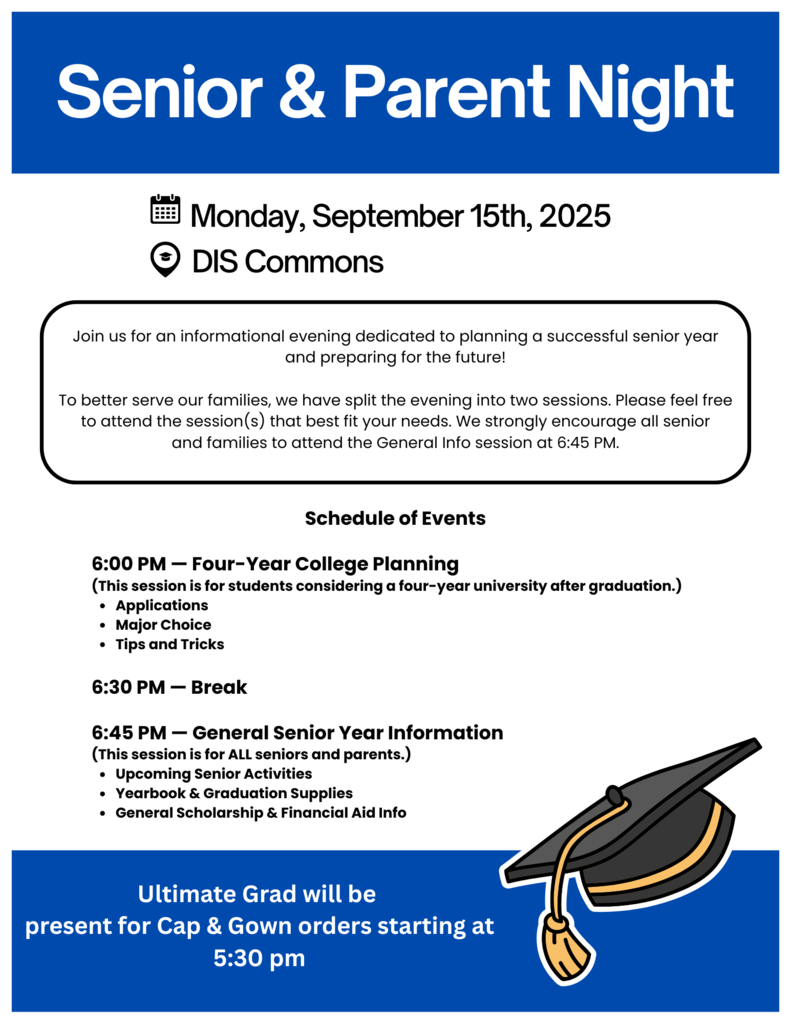 Senior Parent Night Flyer