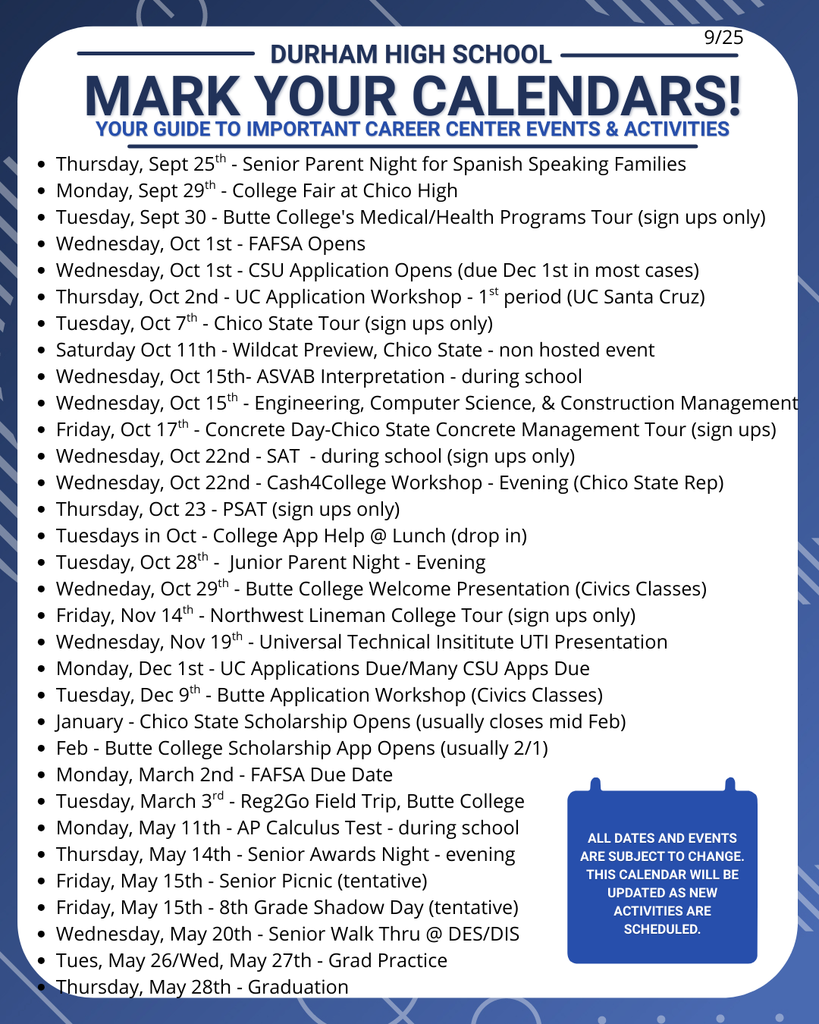 Upcoming Events and Resources