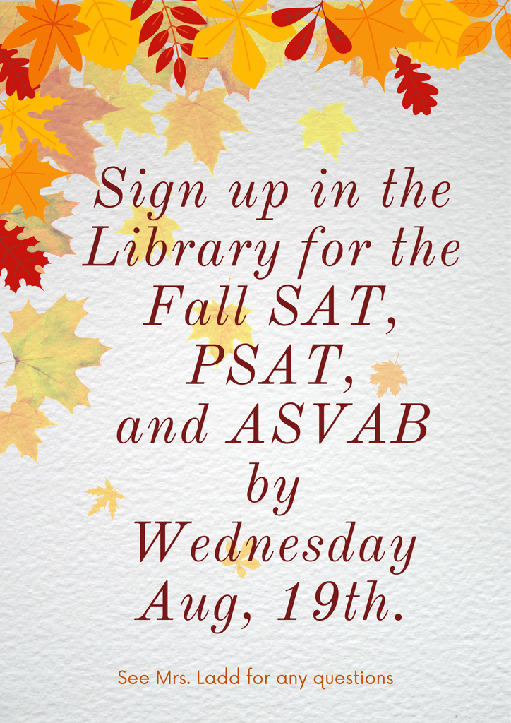 SAT sign up flyer