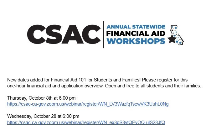 CSAC Financial Aid Poster