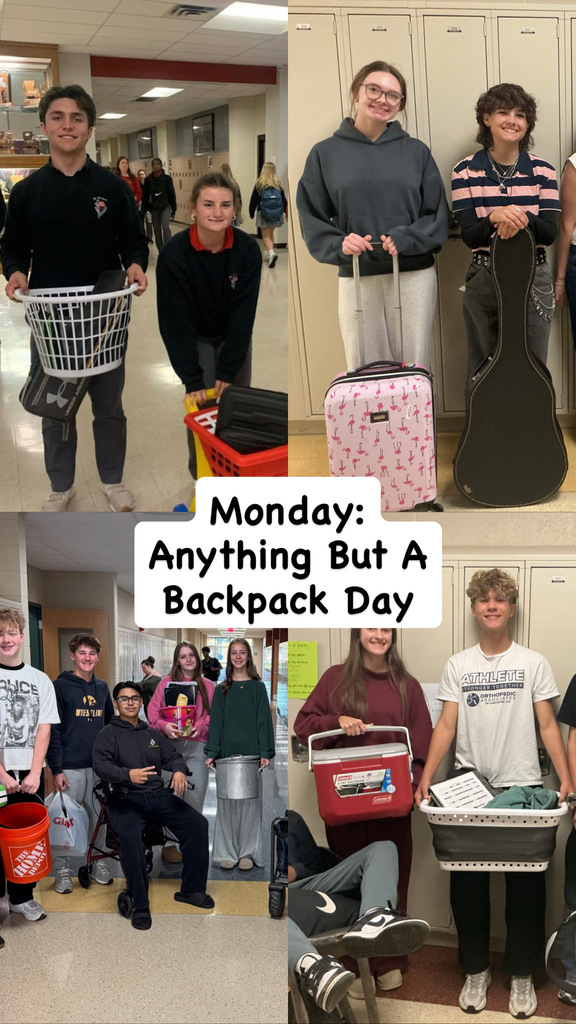 Monday: Anything but a Backpack Day