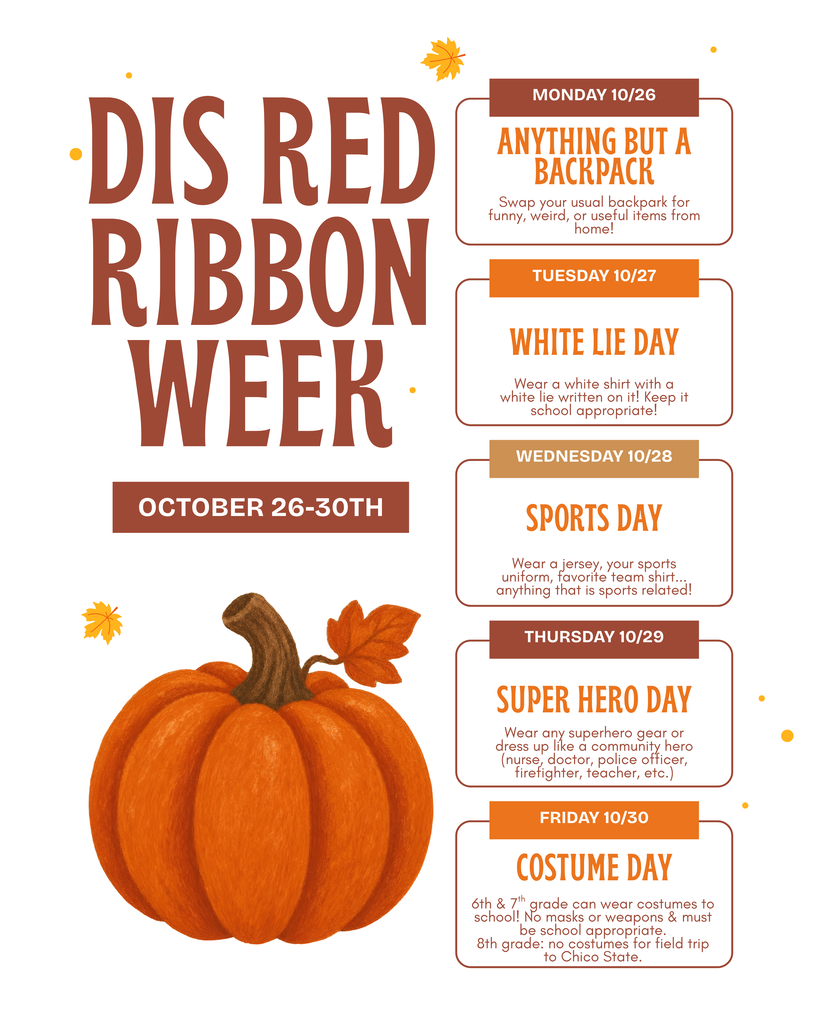 Red Ribbon Week information for Durham Intermediate School
