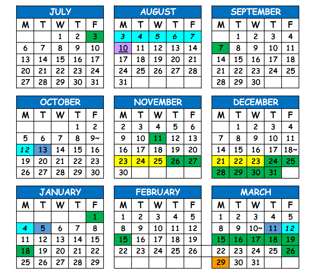 No instructional days during Thanksgiving week in updated 2026–27