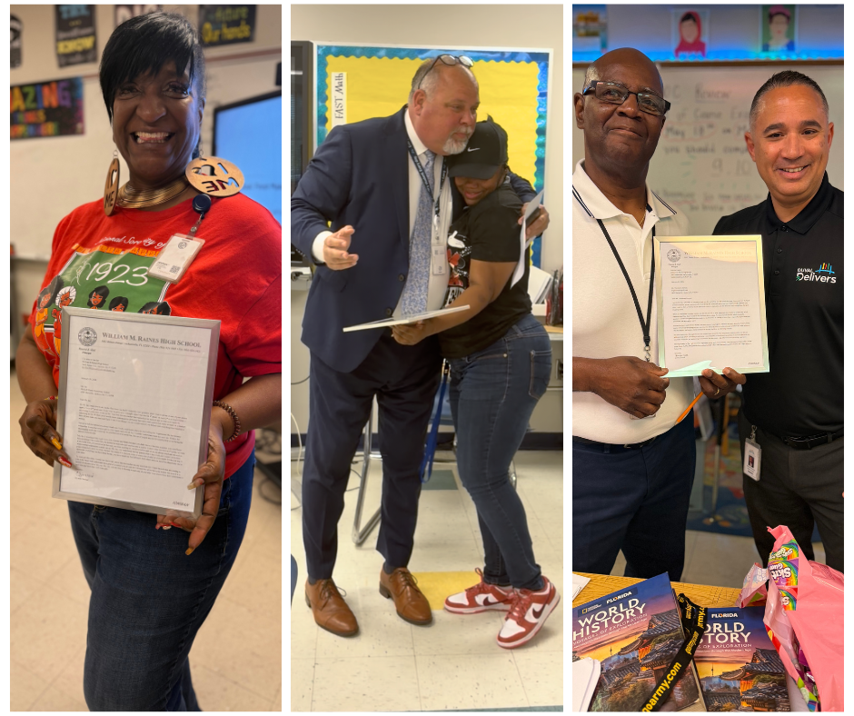 From left to right, teachers Denitra Deas-Jay, Reneka Williams, and Theodotes Denson