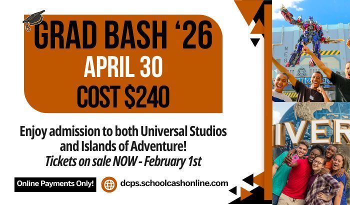 Grad Bash 2026 Tickets on sale now! See post for more details.