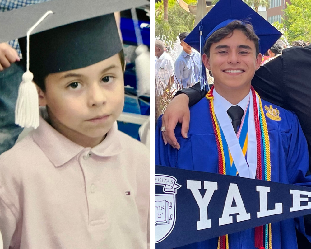 Photos of Alex Monteagudo as a child and as a graduating senior