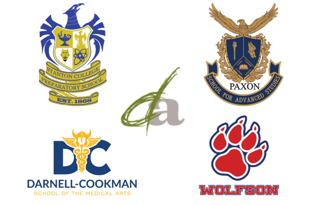logos for Stanton, Paxon, Darnell-Cookman, Douglas Anderson, and Wolfson