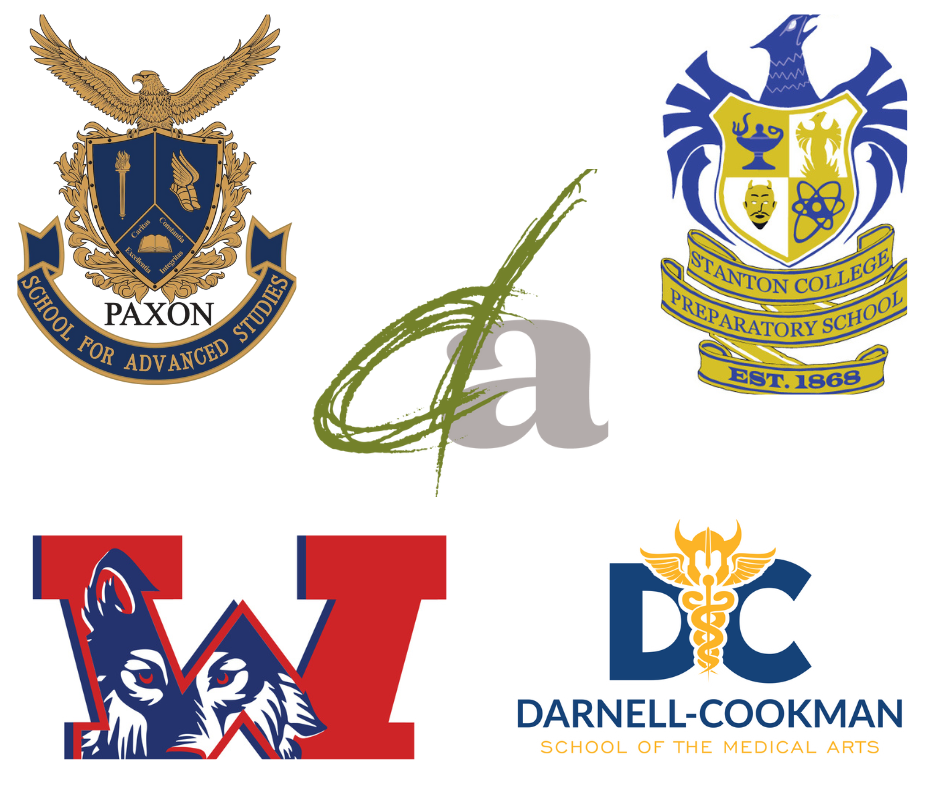 Logos for Paxon, Douglas Anderson, Stanton, Wolfson, and Darnell-Cookman