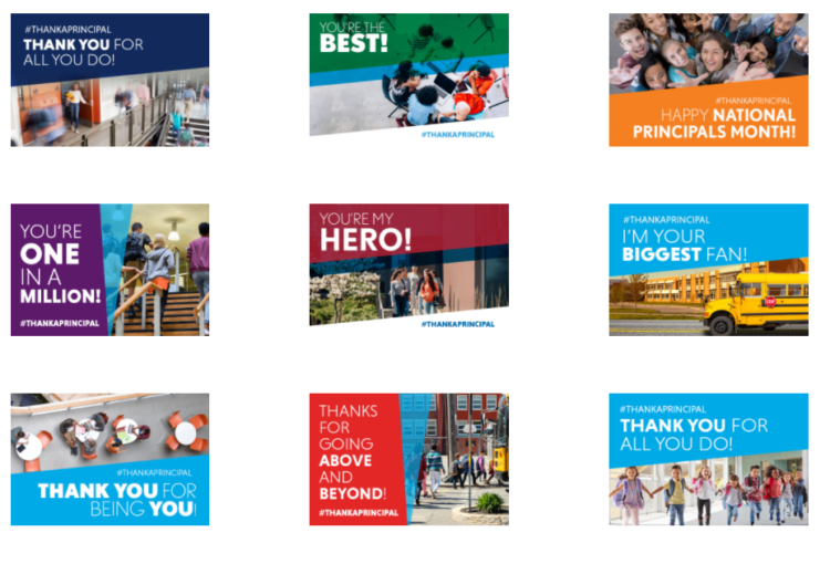 Grid of images highlighting national principals month