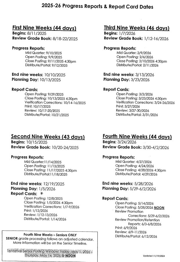 Report Cards and Progress Reports