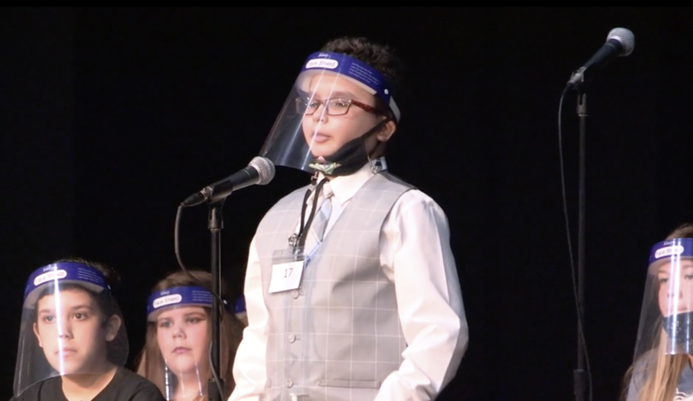 Image of a student at a spelling bee