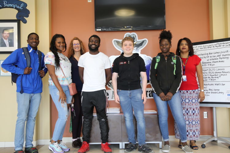 5 students and 2 teachers