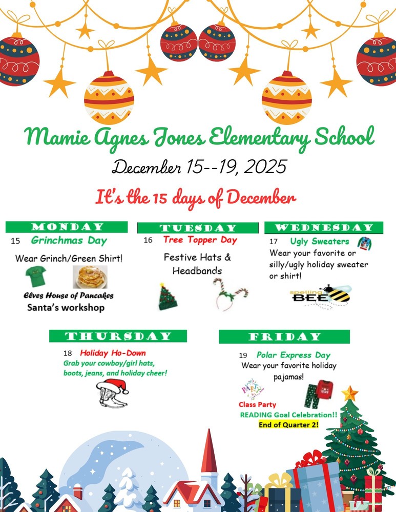 December 15-19 Holiday Dress Up Days 