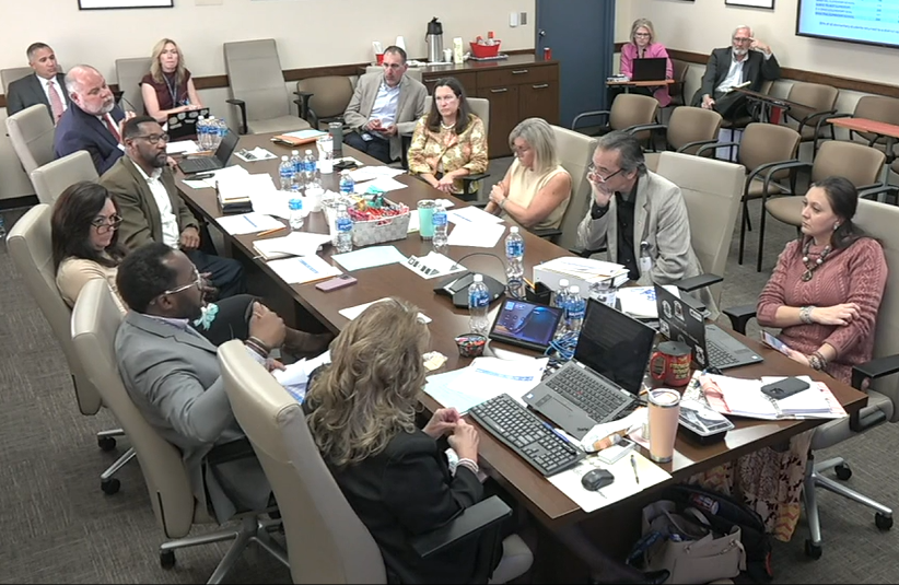 Screenshot of Board members discussing the proposals at their agenda review meeting