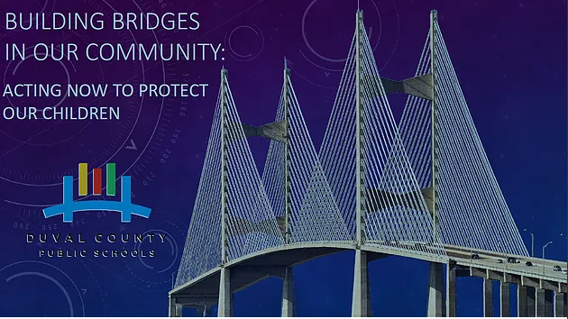 "Building Bridges in our community: Acting now to protect our children", Duval logo