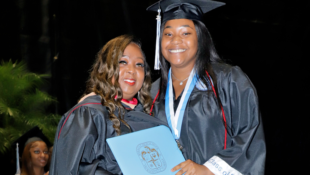 Jean Ribault HS Dean Sherrilla Simmons and graduate Layla Nelson