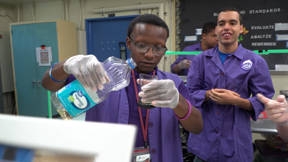students making experiments