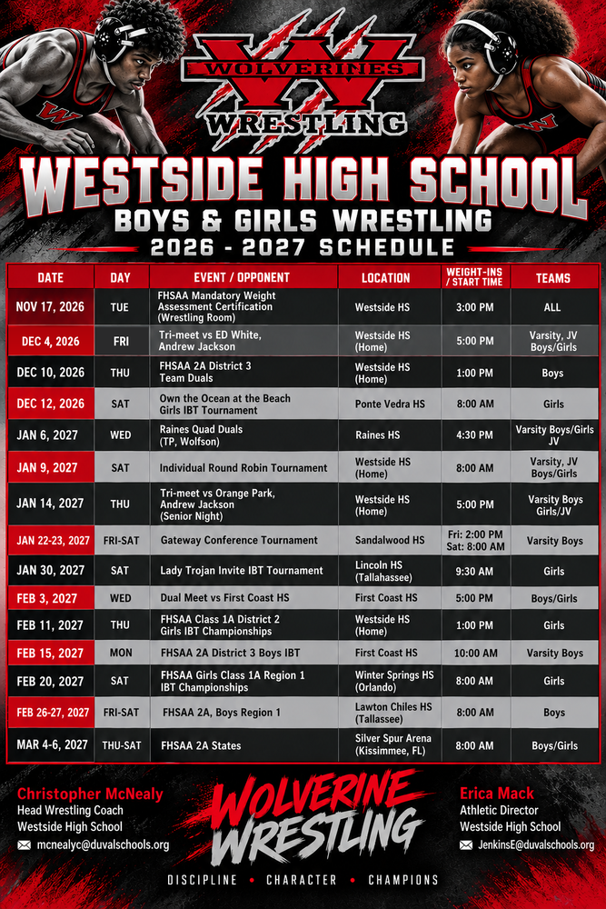 Wrestling Schedule