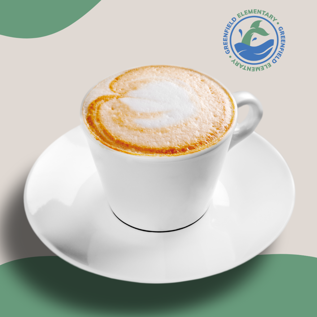 picture of cup of coffee and Greenfield logo