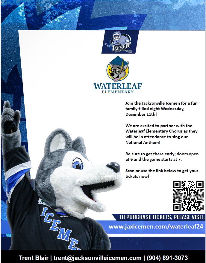 Icemen Game Flyer with the Wolf and ticket information