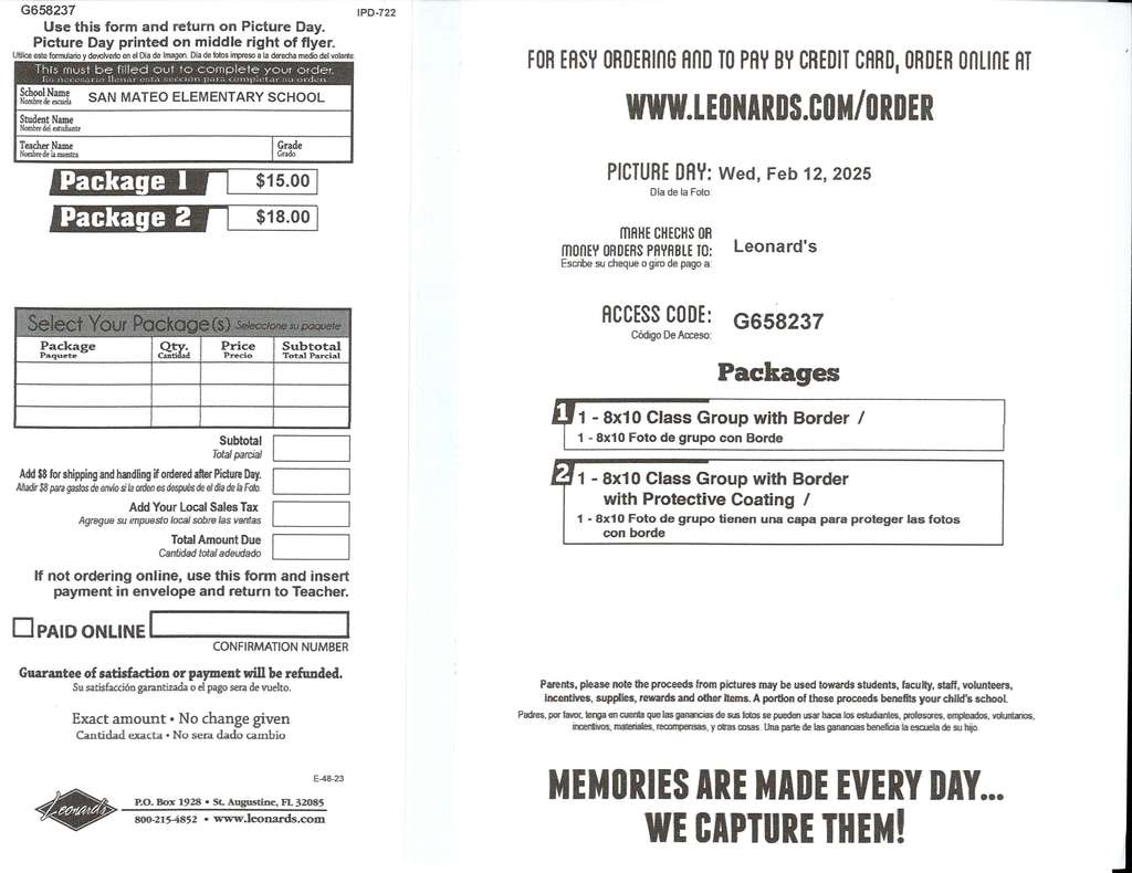 Order Information