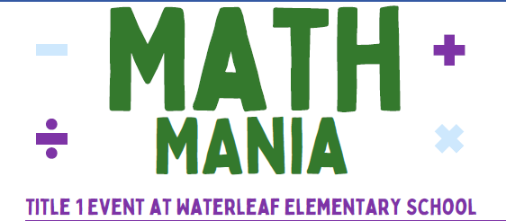 Math symbols surrounding title of Math Mania