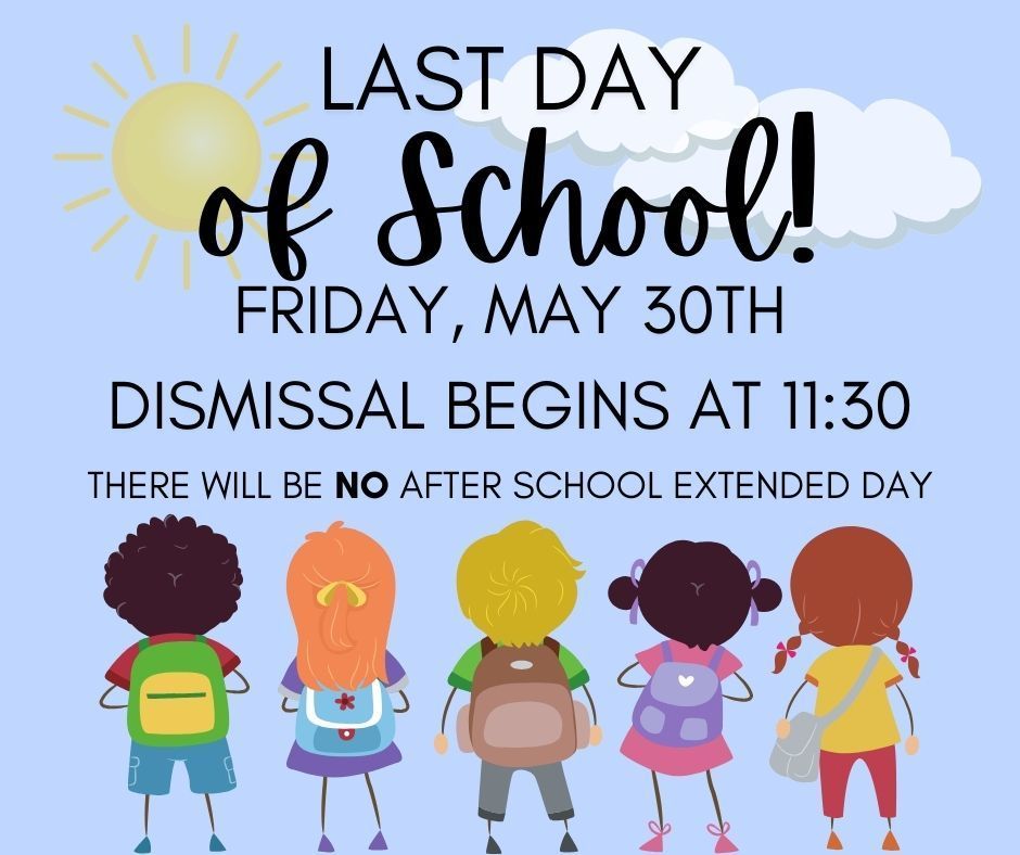 picture of kids with backpacks, last day of school may 30th