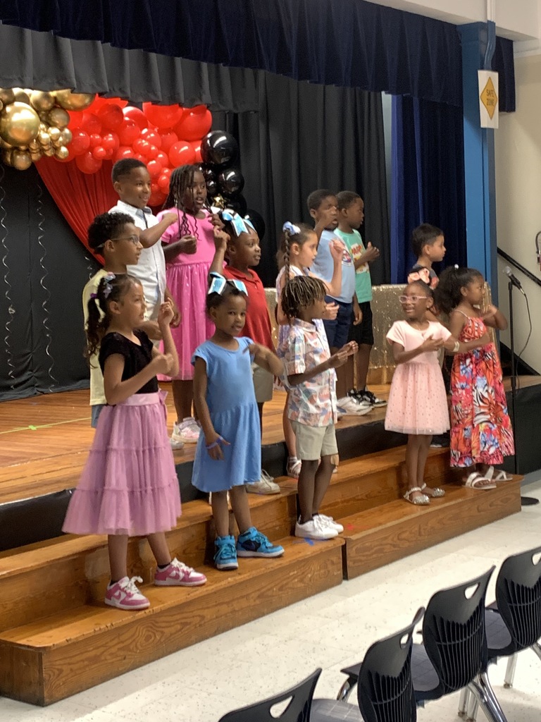 students on stage