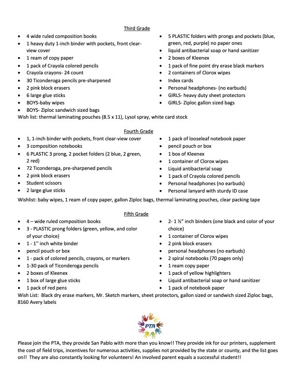 Supply List