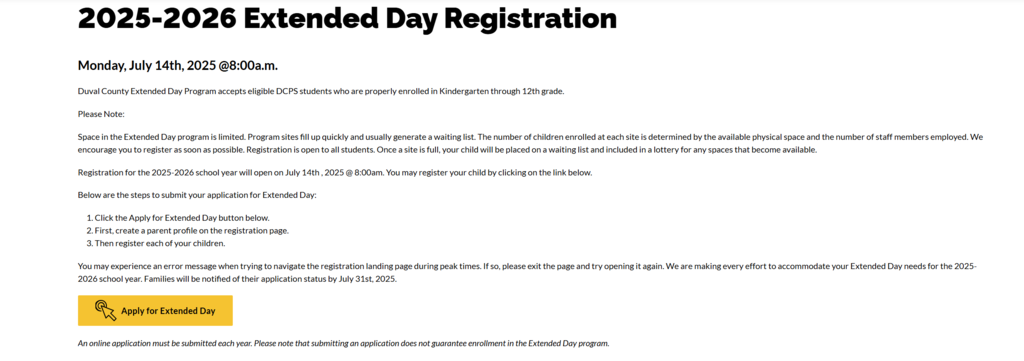 ED Registration Information